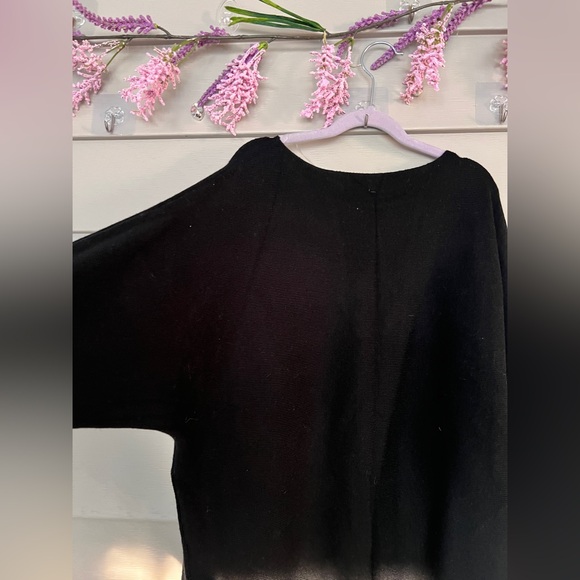 LIV Milano embellished with rhinestone black bat sleeves sweater size M - Picture 3 of 8